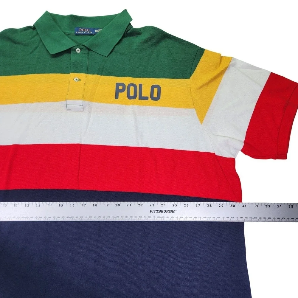 Polo Ralph Lauren Color Block Rugby Shirt 4XLT Big and Tall multicolor New